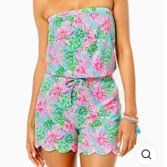 Lilly Pulitzer Drawstring Waist Jace Romper For Women's Size XS - Picture 1 of 15